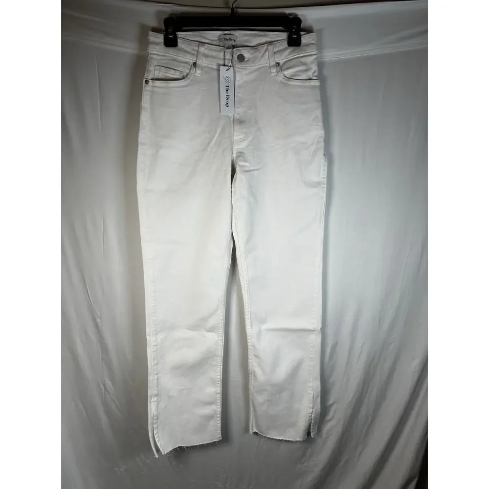 The Drop NEW Women 27 Ian Relaxed Fit Straight leg Jeans White Casual Every day - Picture 2 of 10
